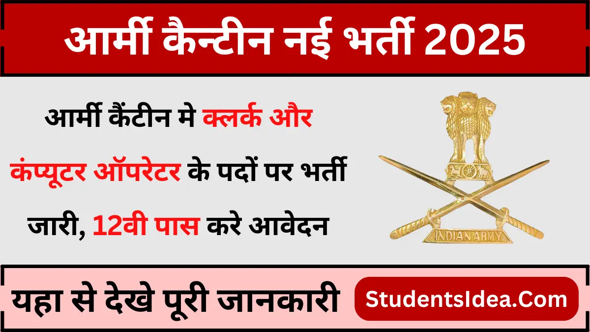 Army Canteen Bharti 2025